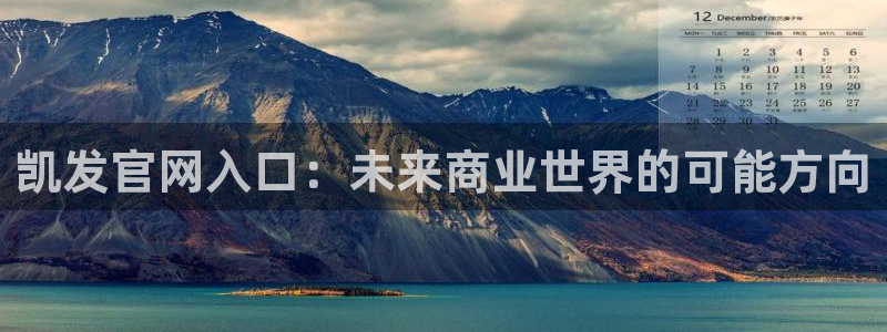 辉达平台：凯发官网入口：未来商业世界的可能方向