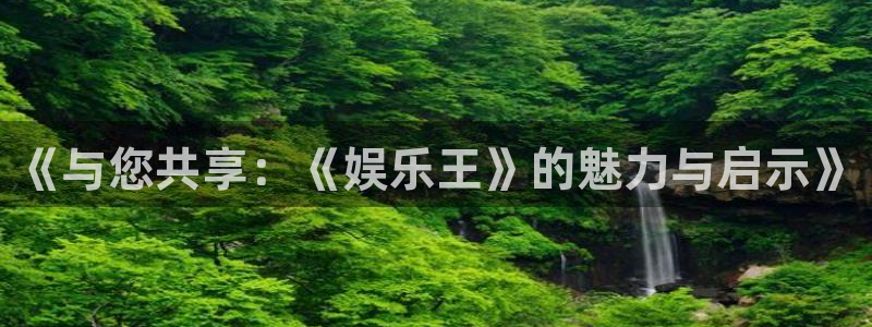 辉达娱乐网页版登：《与您共享：《娱乐王》的魅力与启示》