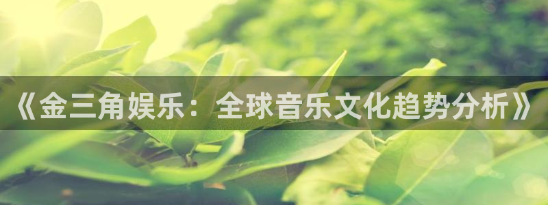 壹号玩家app下载：《金三角娱乐：全球音乐文化趋势分析》